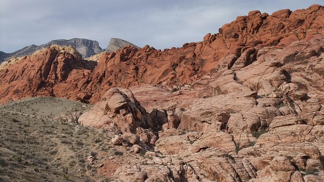 photo des roches rouges et des dégradés de couleurs à Red Rock Canyon, Nevada.