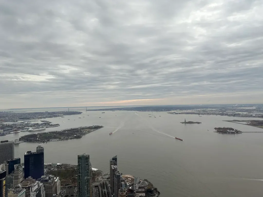 Vue sur la Statue de la Liberté depuis le One World Observatory à New York