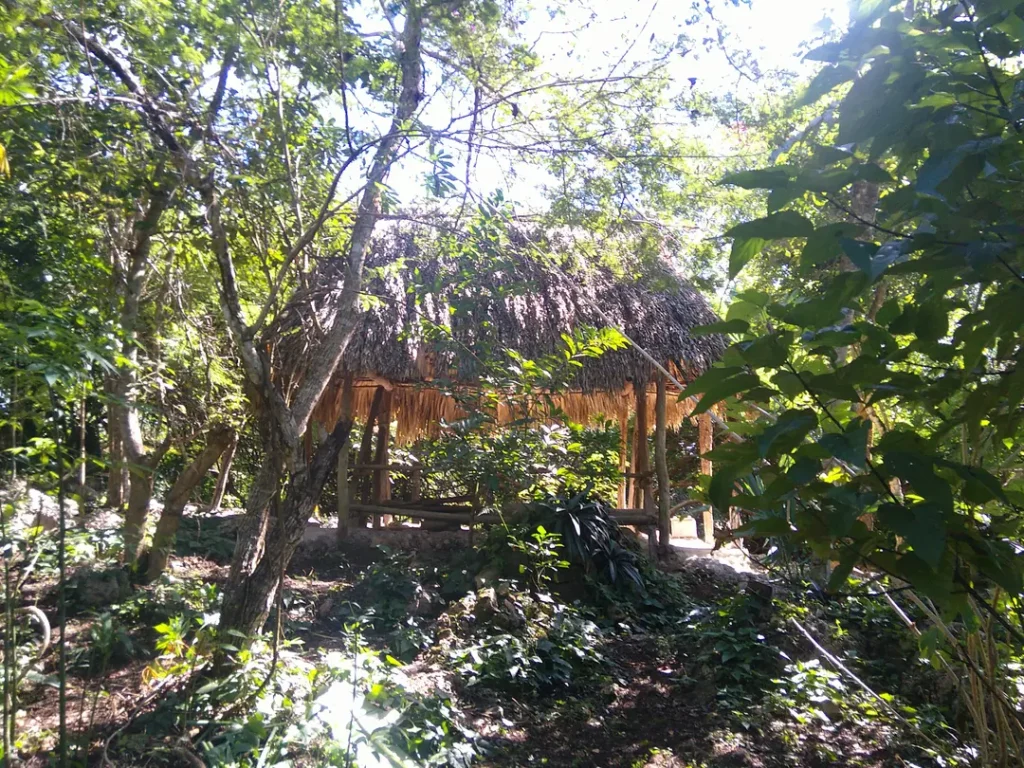 maison traditionelle maya près de Punta Laguna au Mexique